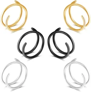 1-15PCS Double Hoop Nose Ring for Single Piercing 18G 20G 22G Spiral Nose Rings Hoops 18 20 22 Gauge Surgical Steel Twist Nose Piercing Jewelry Nostril for Women Girls Men Hypoallergenic Pack Easy Bendable 6mm 8mm 10mm