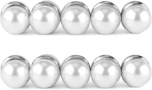 10pcs Veil Weights, Strong Hijab Magnets Pearl Pins Magnetic Hijab Pins for Clothes Scarves Niqab Pearl Veil Beautiful Wedding Double Sided Hijab Magnets for Women Girls (Silver)