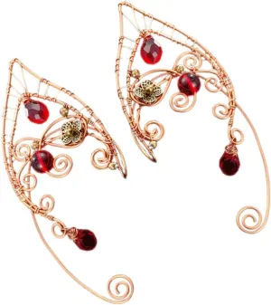1pair Ear Cuffs Non-piercing Fairy Ears Earrings for Women Vintage Cartilage Wraps for Cosplay Comfortable Copper Design Renaissance Accessories