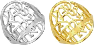 1Pc Ring For Women Hebrew Jewish Faith Prayer Stainless Steel Rings Kabbalah Judaica Religious Amulet Jewelry