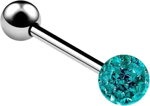 1PC Titanium G23 14 Gauge 1.6mm 5/8 16mm Crystal 6mm Ball Tongue Snake Bars Earrings Barbell Piercing Jewelry Choose Colors
