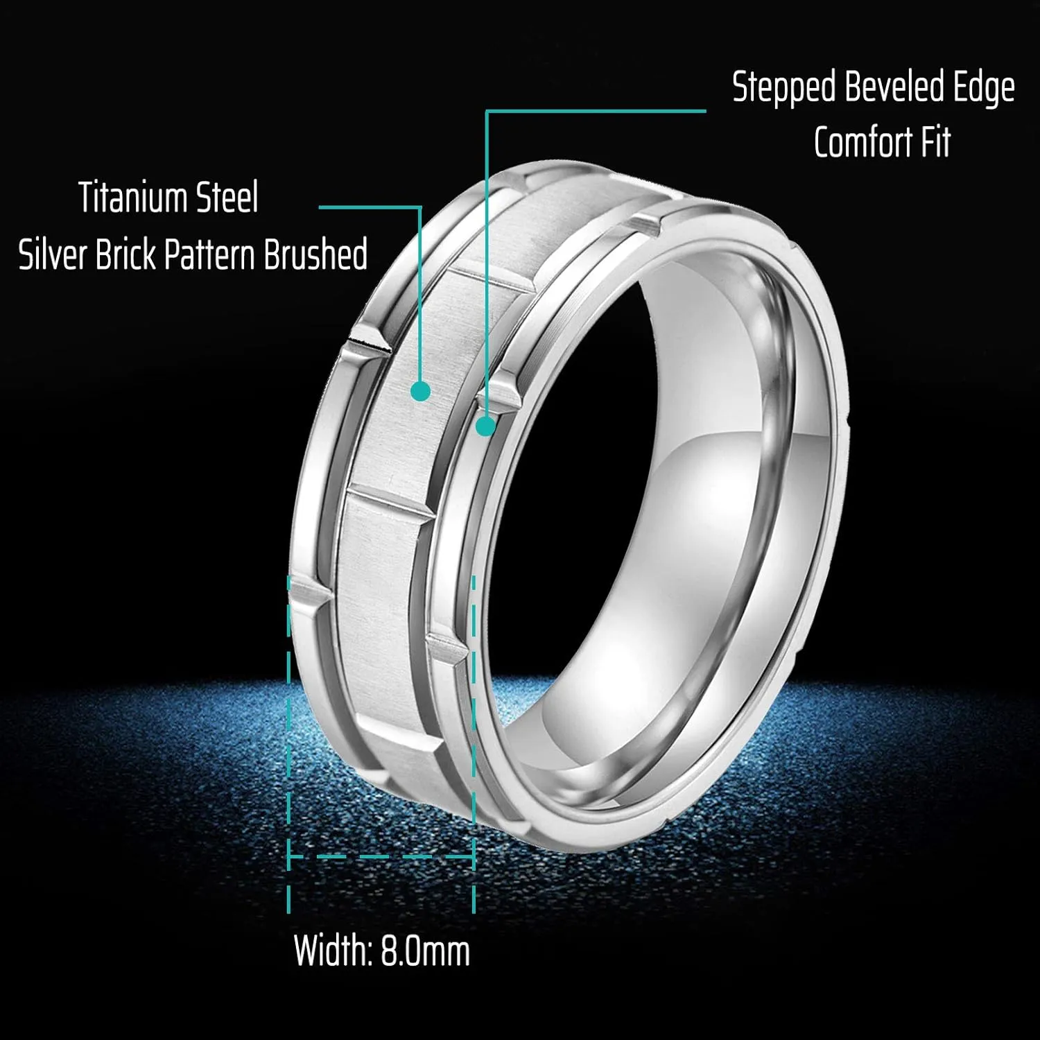 2.3Ct 18k White Gold Wedding Ring Sets for Him and Her Women Men Titanium Stainless Steel Bands Cz Couple Rings