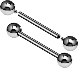 2PCS Titanium G23 Internally Threaded crazy tongue rings 14g 1.6mm 5mm Ball Earrings Piercing Jewelry Pick Size
