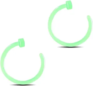 2PCS White 20G 0.8mm PMMA Acrylic Septum Piercing Horseshoe Septum Nose Rings C-shaped Nose Lip Piercing Septum Jewelry for Women 8mm
