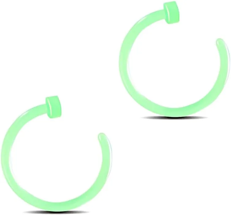2PCS White 20G 0.8mm PMMA Acrylic Septum Piercing Horseshoe Septum Nose Rings C-shaped Nose Lip Piercing Septum Jewelry for Women 8mm