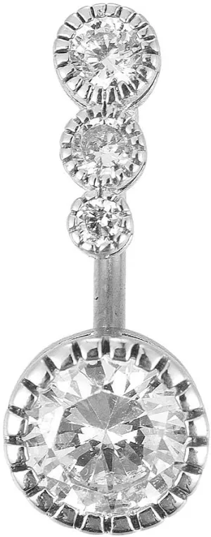 316L Medical Stainless Steel Women Belly Button Rings Round Clear CZ Belly Rings Navel Rings Belly Piercing Body Piercing Jewelry