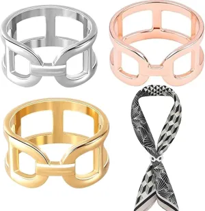 3PCS Scarf Rings Scarf Clips Multicolor Scarf Rings Clip T-shirt Ties Clips Scarf Slide Buckle Chunky Silk Scarves Pin Shawl Buckles for Women Fashion