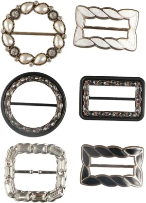 6 Pcs Silk Scarf Ring Clip T-shirt Tie Clips for Women Metal Ring Twist Knot Clip Buckle Circle Ring for Shirts Clothing Scarf Wrap Clips