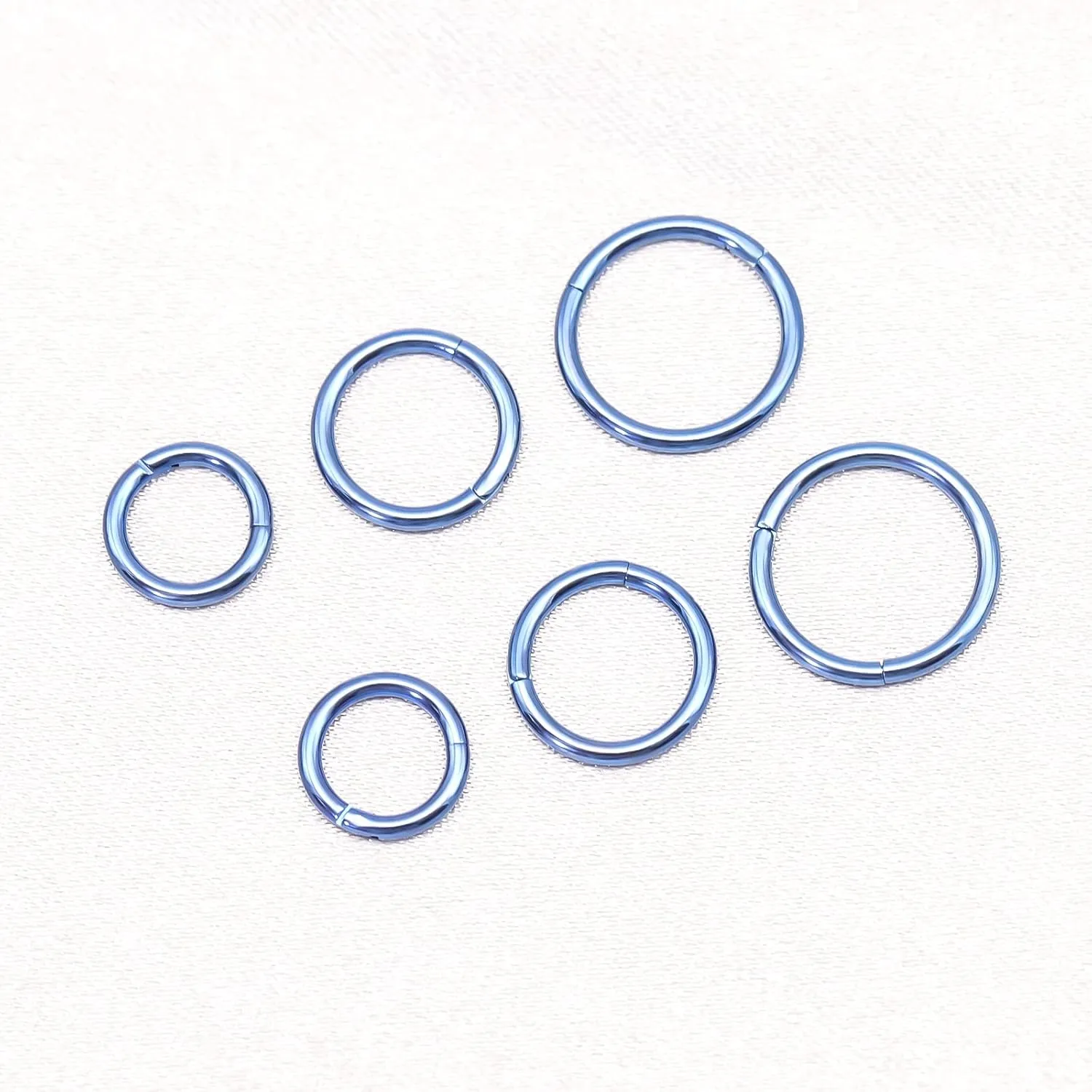 6pcs G23 Titanium Septum Rings 16G Diameter 6mm/8mm/10mm Hinged Nose Ring Hoops for Women Men Girls Cartilage Hoop Earrings Body Piercing Rings Black/Silver/Gold/Rose Gold Lip Rings