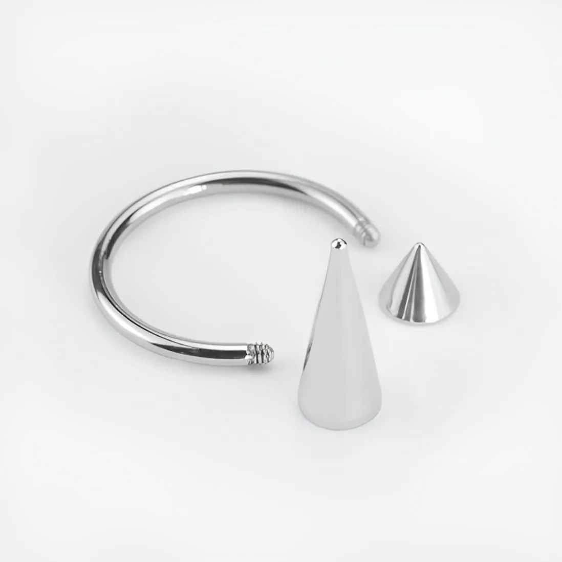 6PCS Silvery Colour Rose Gold 1.2mm(16G) Titanium Steel Surgical Steel Septum Piercing Stainless Steel Horseshoe Septum Nose Rings C-shaped Nose Lip Piercing Septum Jewelry for Women Men 8mm