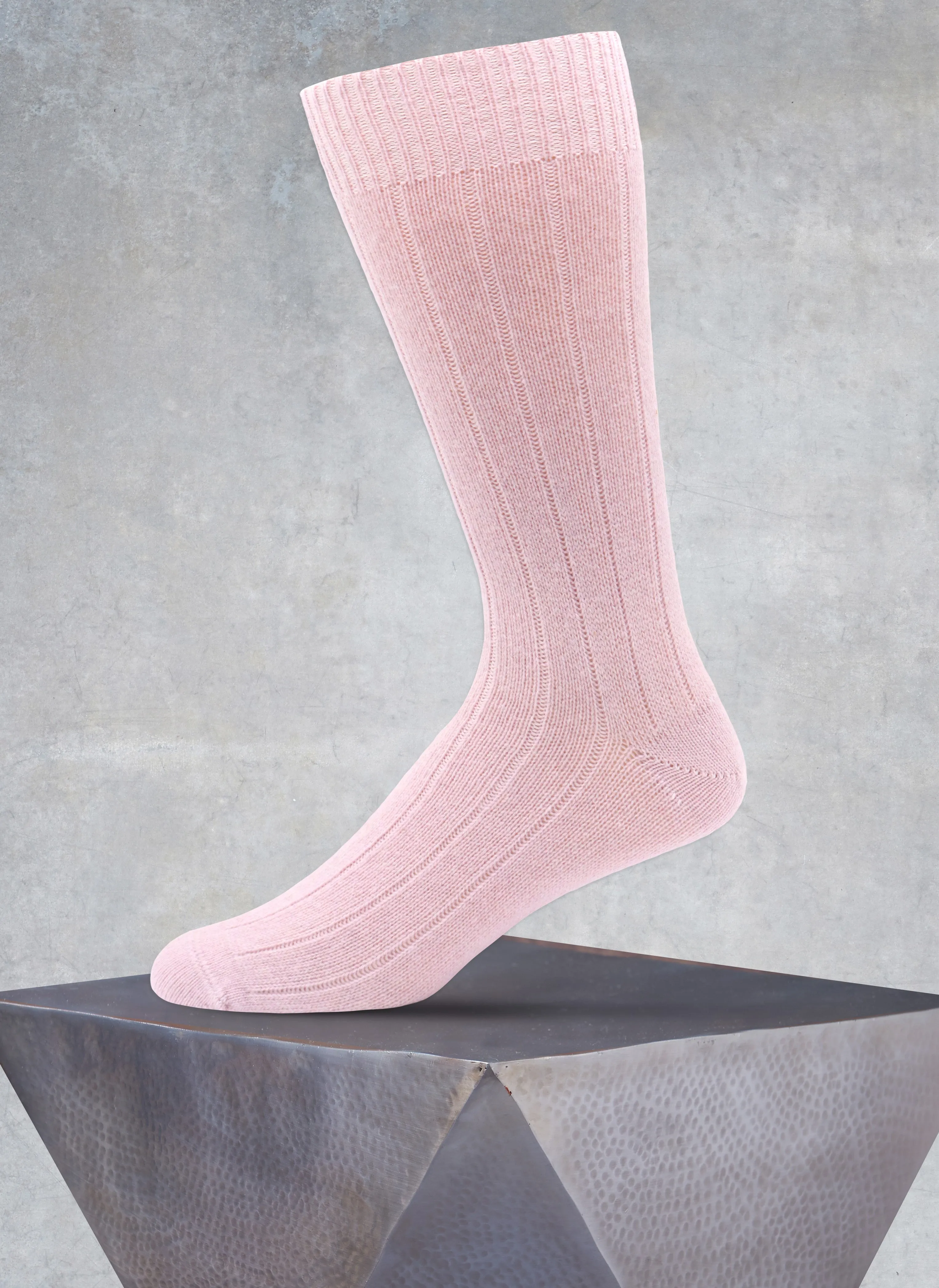75% Cashmere Rib Sock in Lavender
