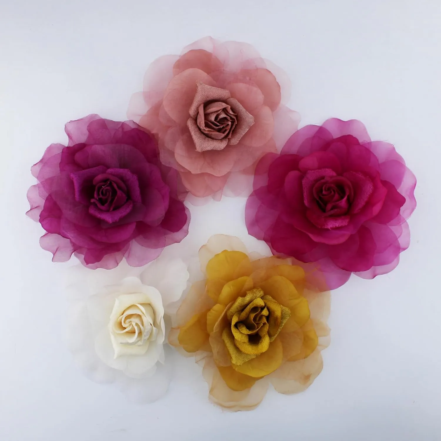 8 in Rose Fabric Flower Brooch Pin,Oversized Flower Corsage Brooch, for Women and Men, Weddings,Parties and Dresses