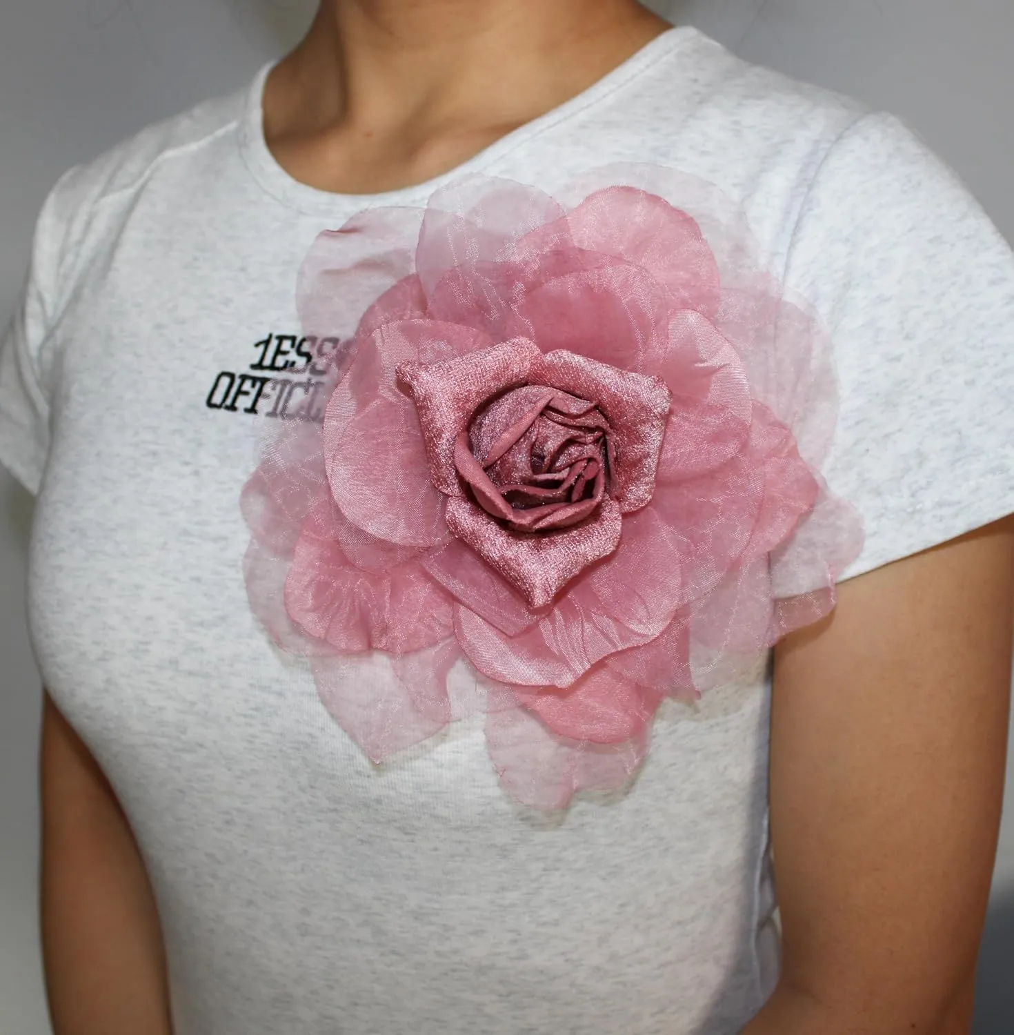 8 in Rose Fabric Flower Brooch Pin,Oversized Flower Corsage Brooch, for Women and Men, Weddings,Parties and Dresses