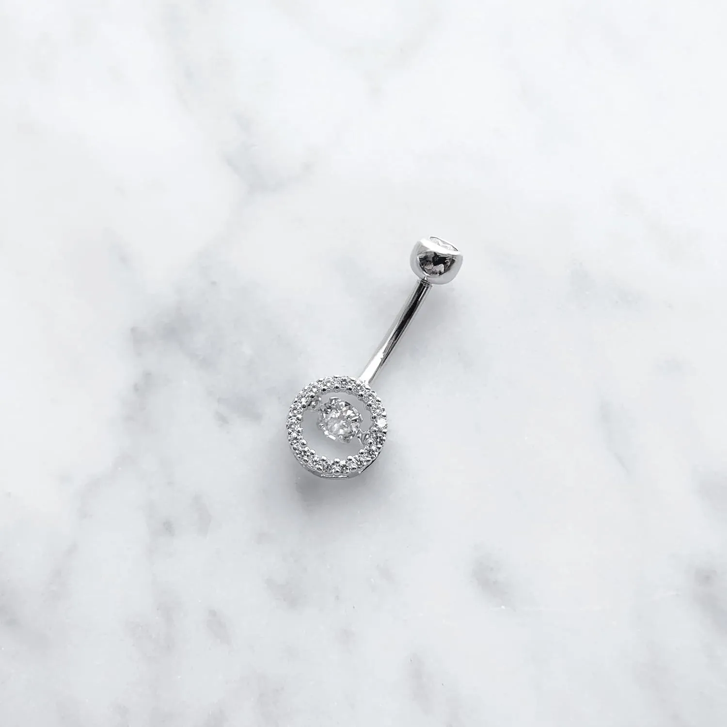 925 Sterling Silver 14G Belly Button Rings Clear CZ Navel Rings Body Piercing Jewelry