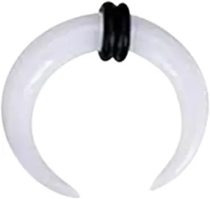 Acrylic White Septum Pincher Tapers 00G 0G 2G 4G 6G 8G 10G 12G 14G Buffalo Horseshoe Stretcher Expander Ear Gauges Nose Piercing