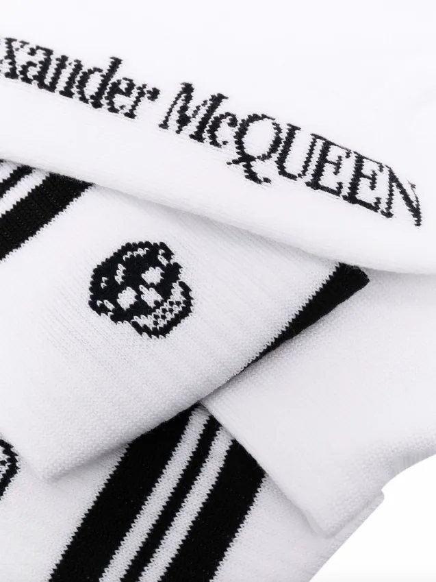 Alexander McQueen logo embroidered socks