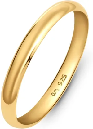 Amberta Wedding Ring for Women in Gold Plated 925 Sterling Silver | Mens Wedding Ring | Gold Wedding Rings | Gold Wedding Band