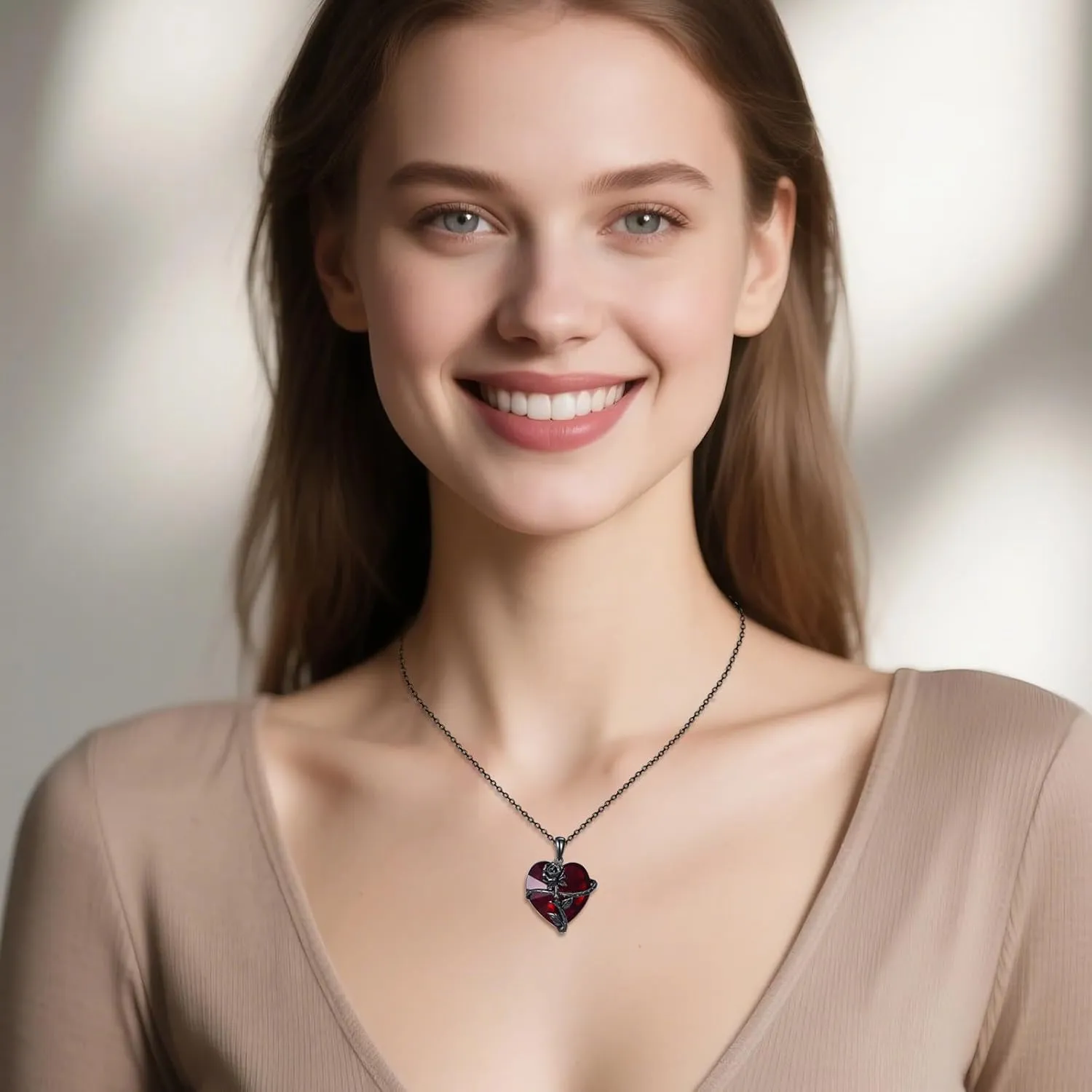 AOBOCO Sterling Silver Heart Urn Necklace for Ashes Womens Rose Cremation Jewelry