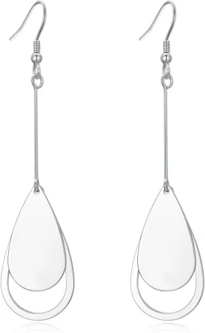 AXELUNA Teardrop Earrings 925 Sterling Silver Abalone Shell/Moonstone Drop Dangle Earrings For Women Her Girls Jewelry Gifts Hook Drop Earrings