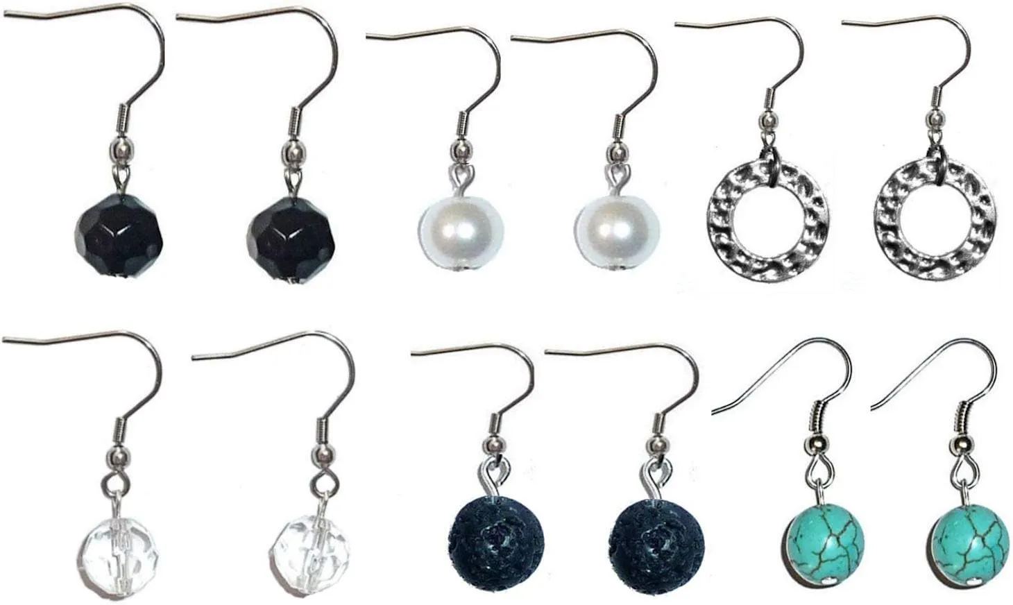 Beaded Dangle Earrings, Surgical Stainless Steel French wire Women's Sets of beaded earrings in Gift Box.