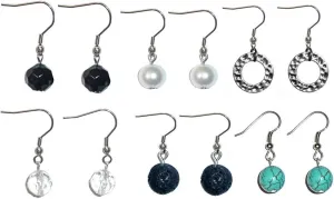 Beaded Dangle Earrings, Surgical Stainless Steel French wire Women's Sets of beaded earrings in Gift Box.
