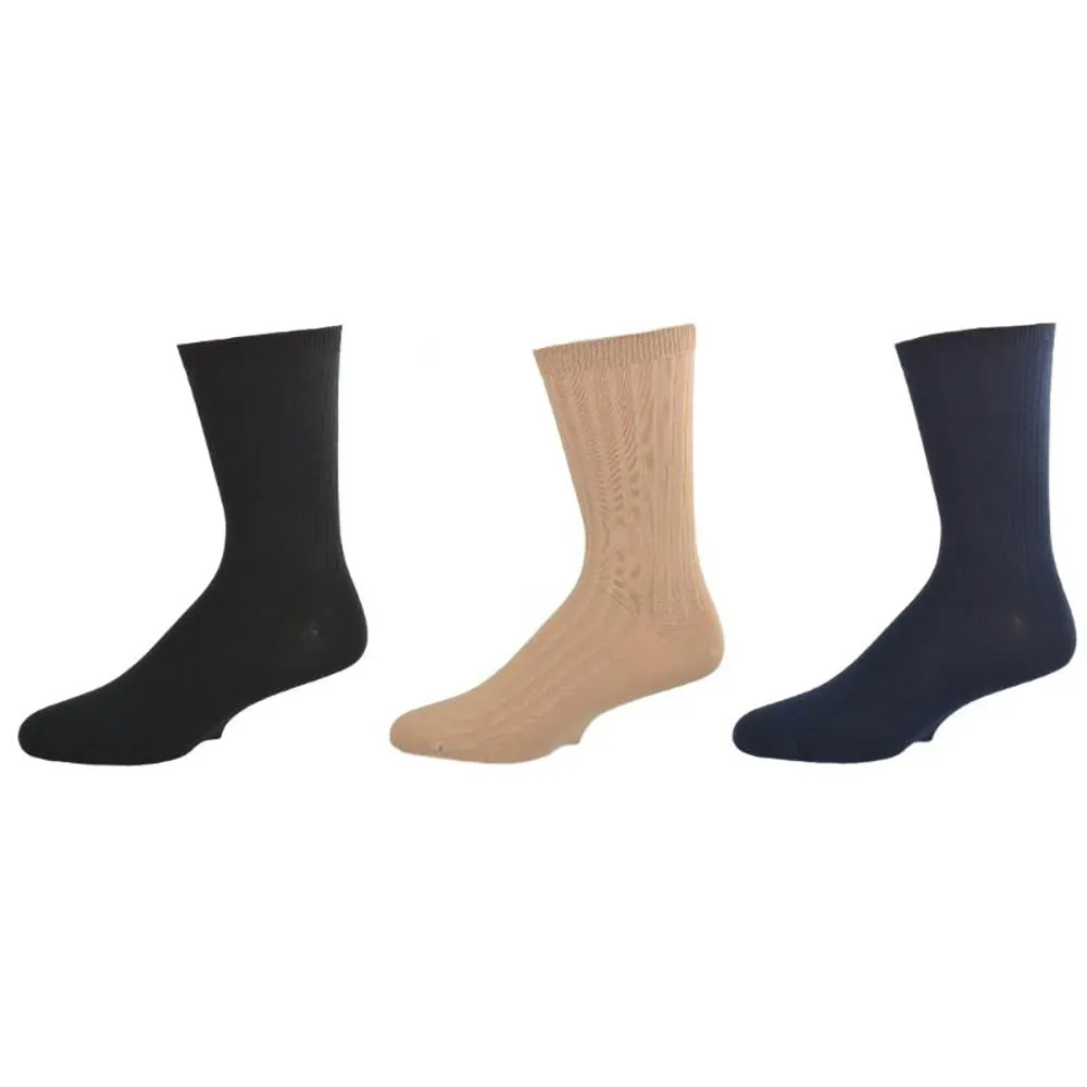 Big Boys & Girls (Unisex) Classic Dress Uniform Ribbed Crew Socks