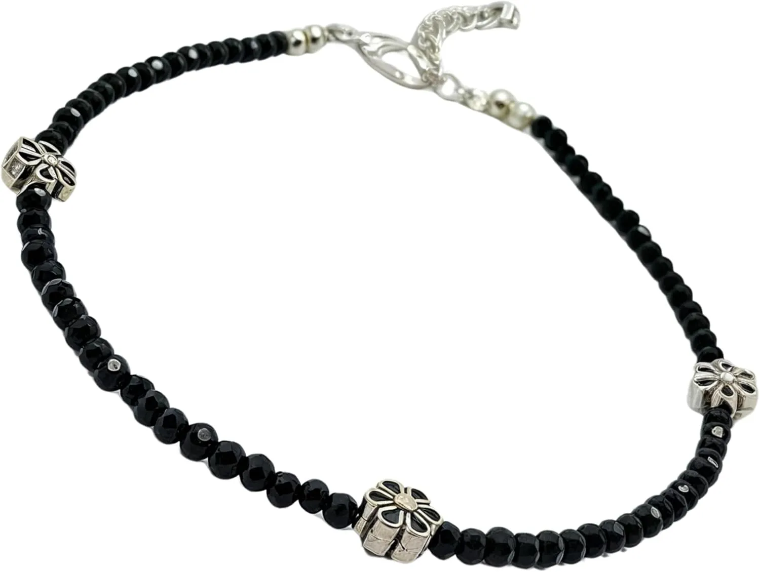 Black Bead Crystal Charm Anklet Bracelet Handmade Simple Summer Beach Waterproof Ankle Foot Chain Bracelets for Women Minimalist Jewelry-Adjustable