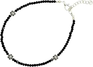 Black Bead Crystal Charm Anklet Bracelet Handmade Simple Summer Beach Waterproof Ankle Foot Chain Bracelets for Women Minimalist Jewelry-Adjustable