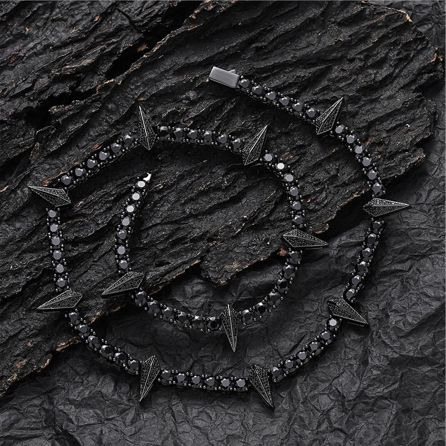 Black Panther Necklace for men diamond necklace for men black necklace for men Rapper chain iced out chain Diamond chain Cubic zirconia necklace Gift box packaging(22in)
