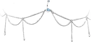 Body Accentz Belly Button Ring Navel Body Jewelry Dangle Waist Chain 14 Gauge