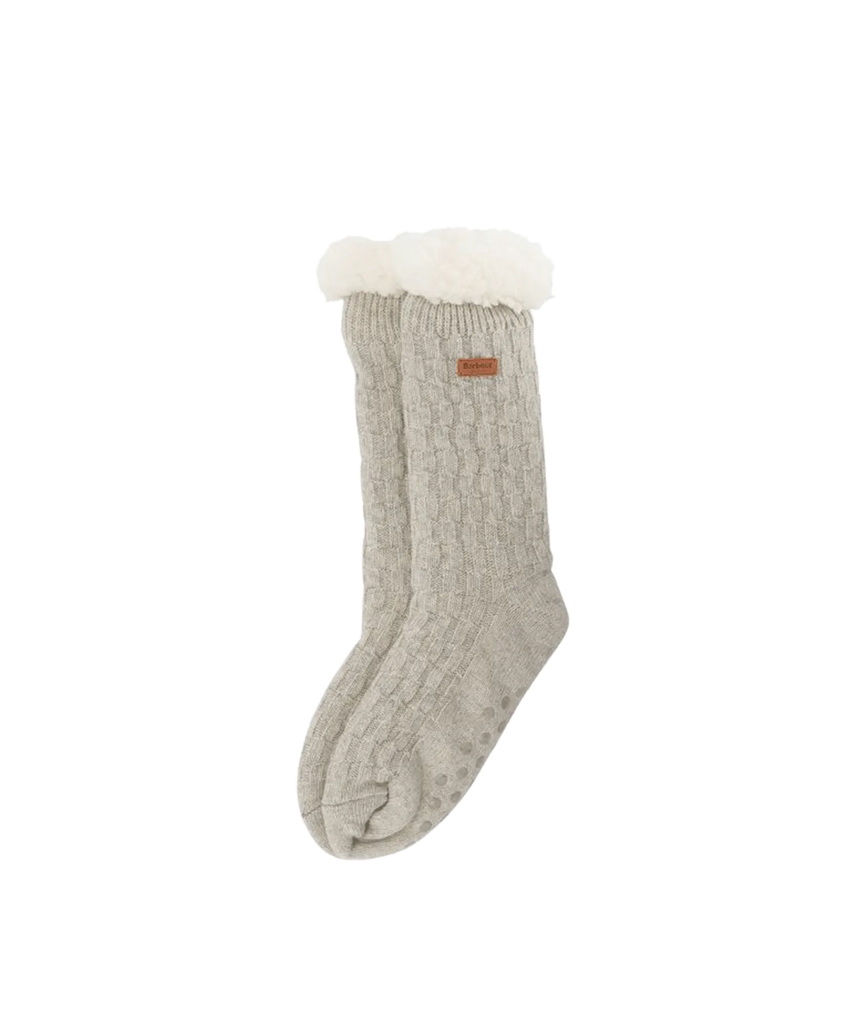 Cable Knit Lounge Socks - Grey
