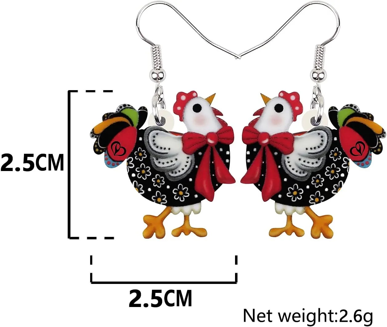 Cartoon Hen Chicken Earrings Dangle Anime Farm Animals Jewelry Acrylic Statement Gifts for Women Creative Charms