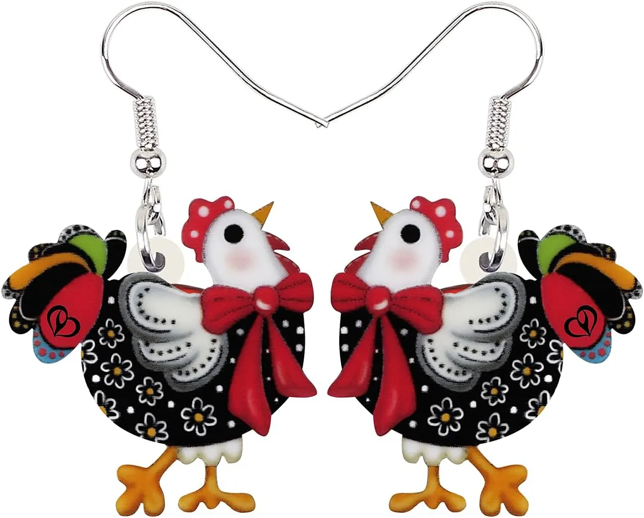 Cartoon Hen Chicken Earrings Dangle Anime Farm Animals Jewelry Acrylic Statement Gifts for Women Creative Charms