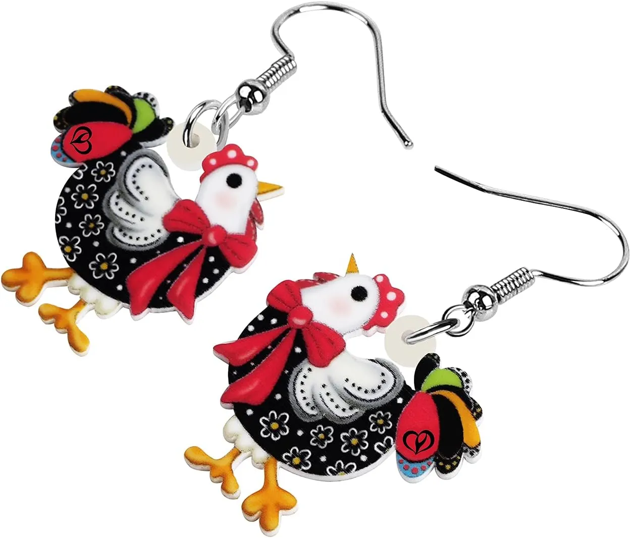 Cartoon Hen Chicken Earrings Dangle Anime Farm Animals Jewelry Acrylic Statement Gifts for Women Creative Charms