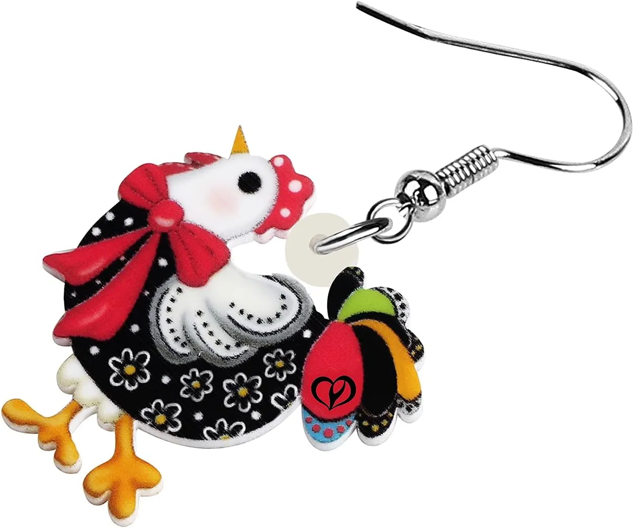 Cartoon Hen Chicken Earrings Dangle Anime Farm Animals Jewelry Acrylic Statement Gifts for Women Creative Charms