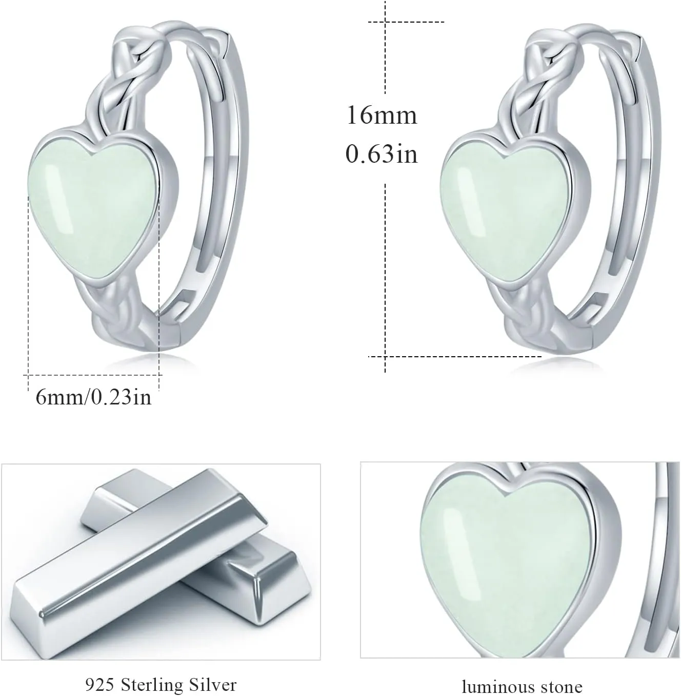Celtic Earrings 925 Sterling Silver Celtic Heart Hoop Earrings Small Huggie Hoop Earrings Jewelry Gifts for Women