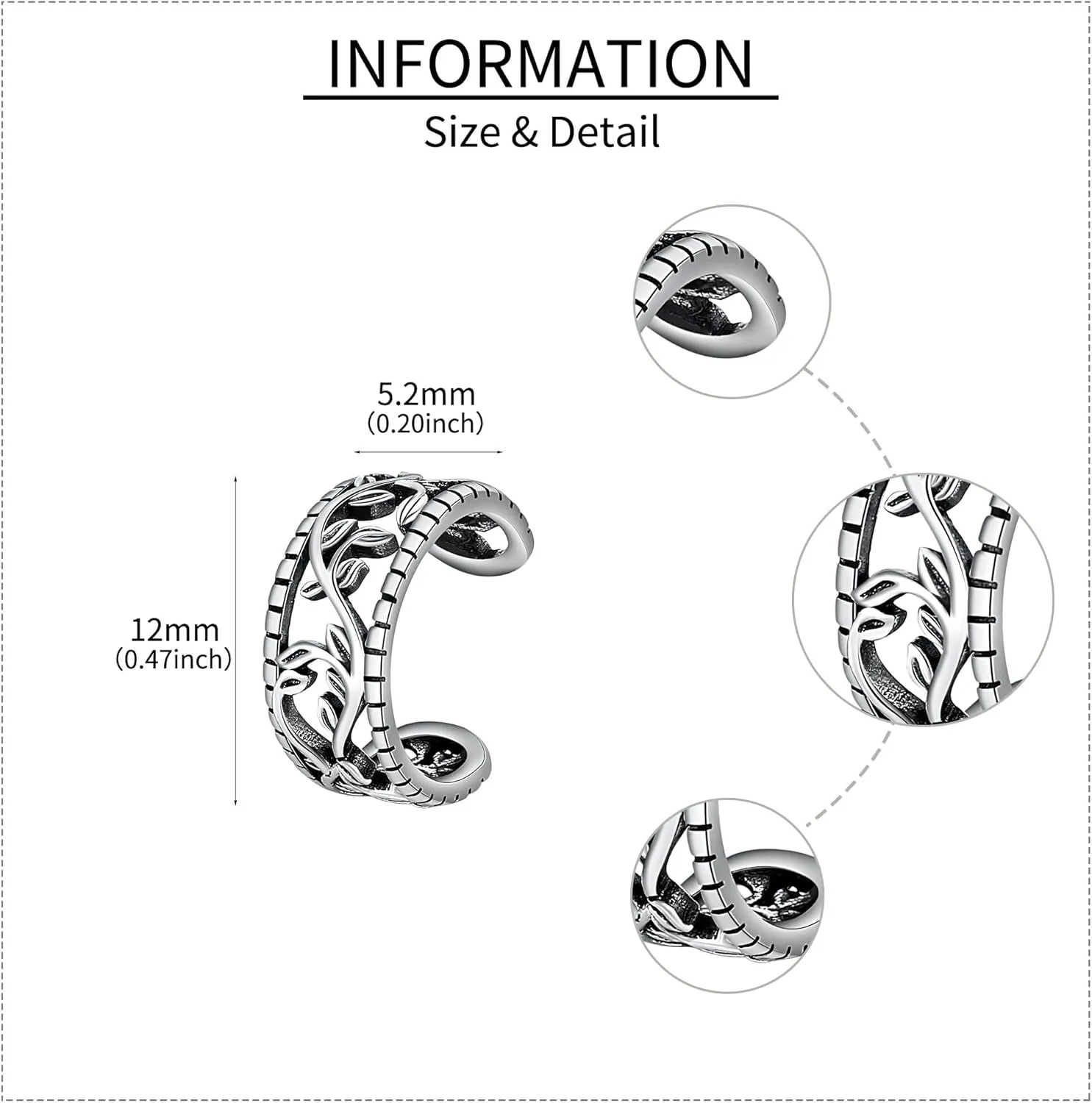 Celtic Knot/Celtic Knot/Bat/Filigree Viking Earrings 925 Sterling Silver Non Piercing Ear Cuff Earrings Cool Earring Cuff for Women Men
