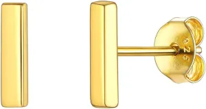 ChicSilver 925 Sterling Silver Dainty Simple Bar/Circle/Triangle Stud Earrings for Women, Silver/Gold/Black (with Gift Box)