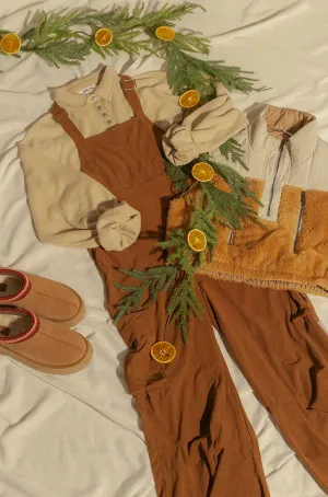 Cord Overalls With Cargo Pocket