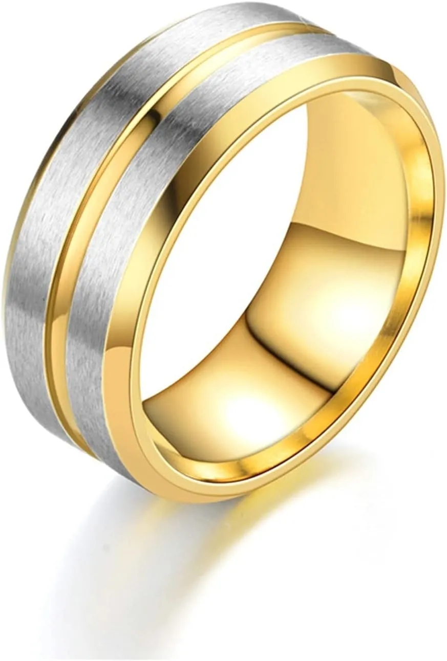 Couples Engagement Rings Set Gold Blue Ring Double Twill, Stainless Steel Couple Rings