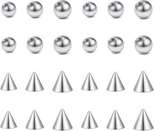 D.Bella Replacement Balls Surgical Steel Piercing Balls for Belly Navel Nipple Tongue Industrial Barbell Nose Septum Lip Eyebrow Ear Rings Body Piercing Jewelry Patrs