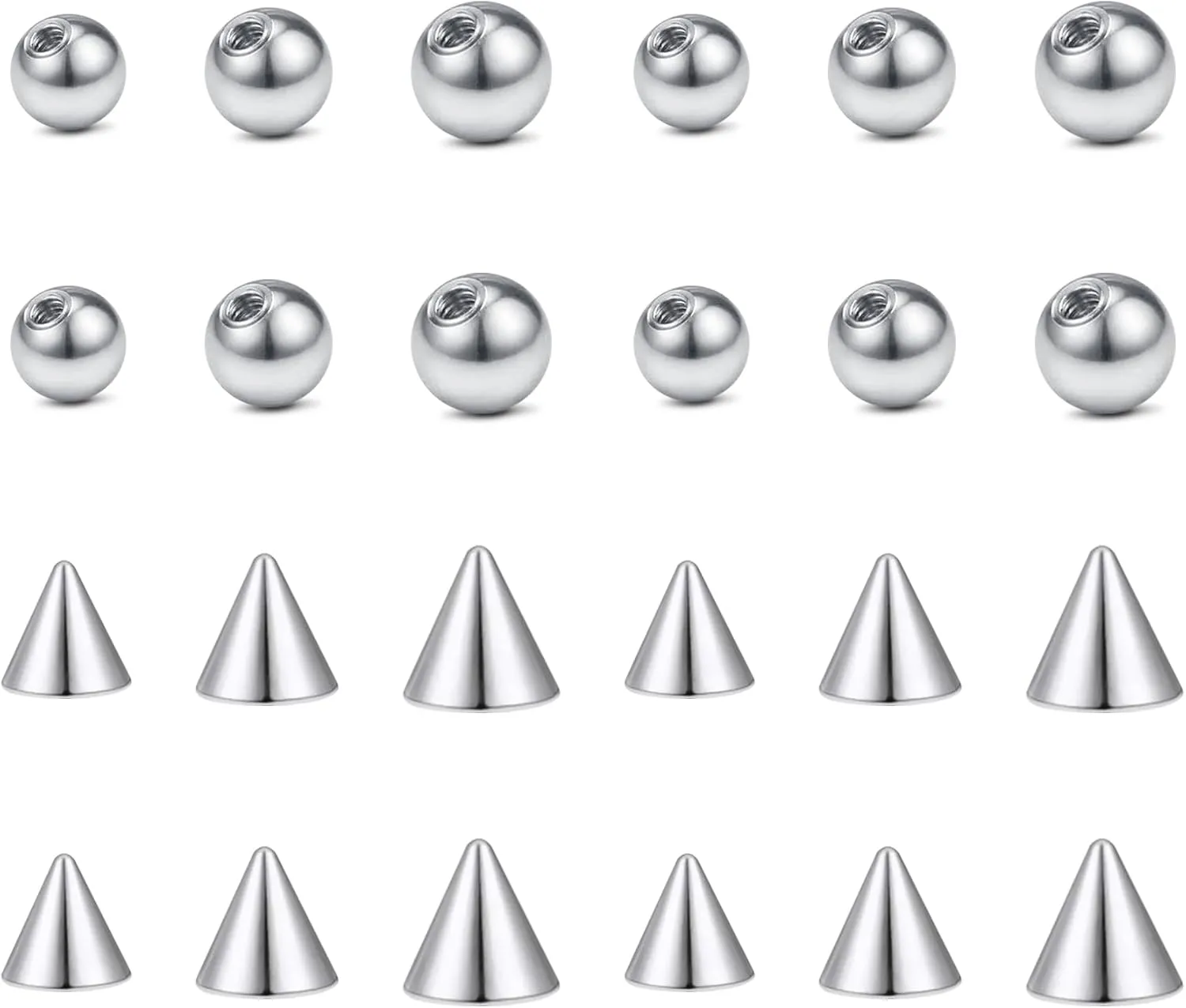 D.Bella Replacement Balls Surgical Steel Piercing Balls for Belly Navel Nipple Tongue Industrial Barbell Nose Septum Lip Eyebrow Ear Rings Body Piercing Jewelry Patrs