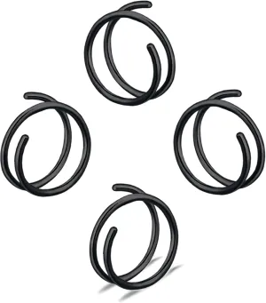 Double Nose Ring for Single Piercing Stainless Steel Left and Right Double Hoop Nose Ring Spiral Nose Hoops for Women Men
