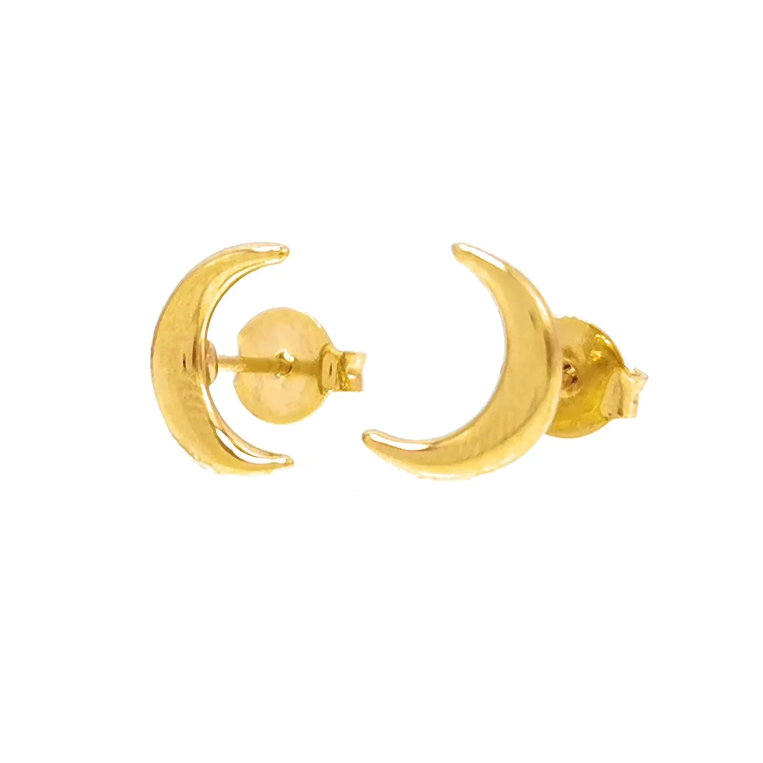 Elegantia Jewelry| Crescent Moon Necklace and Earrings -Moon Necklace and Earrings -Sun Earrings -Mini Tiny Star Stud Earrings -Premium Quality Gold Plated (Moon, Earrings)