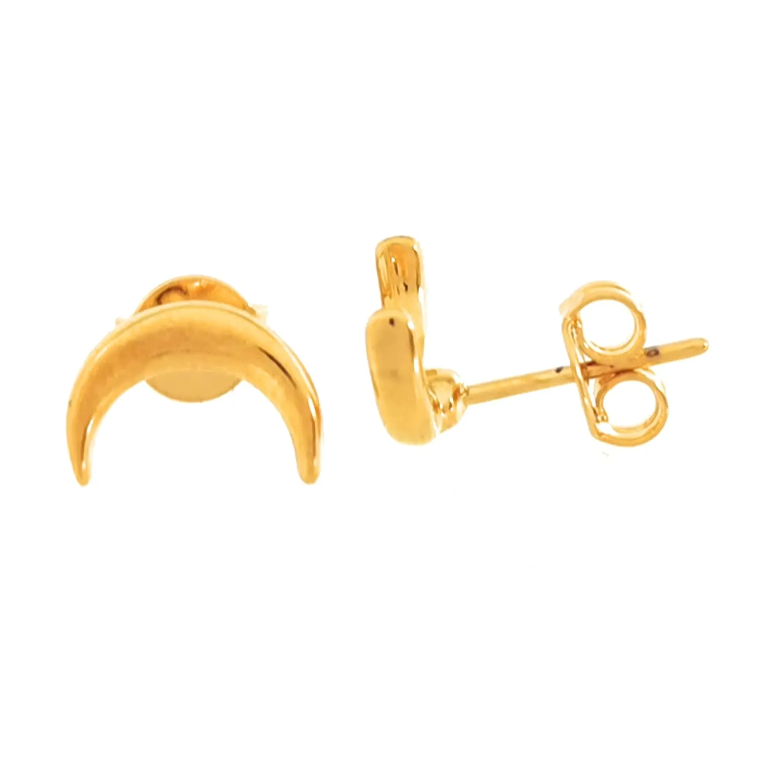 Elegantia Jewelry| Crescent Moon Necklace and Earrings -Moon Necklace and Earrings -Sun Earrings -Mini Tiny Star Stud Earrings -Premium Quality Gold Plated (Moon, Earrings)