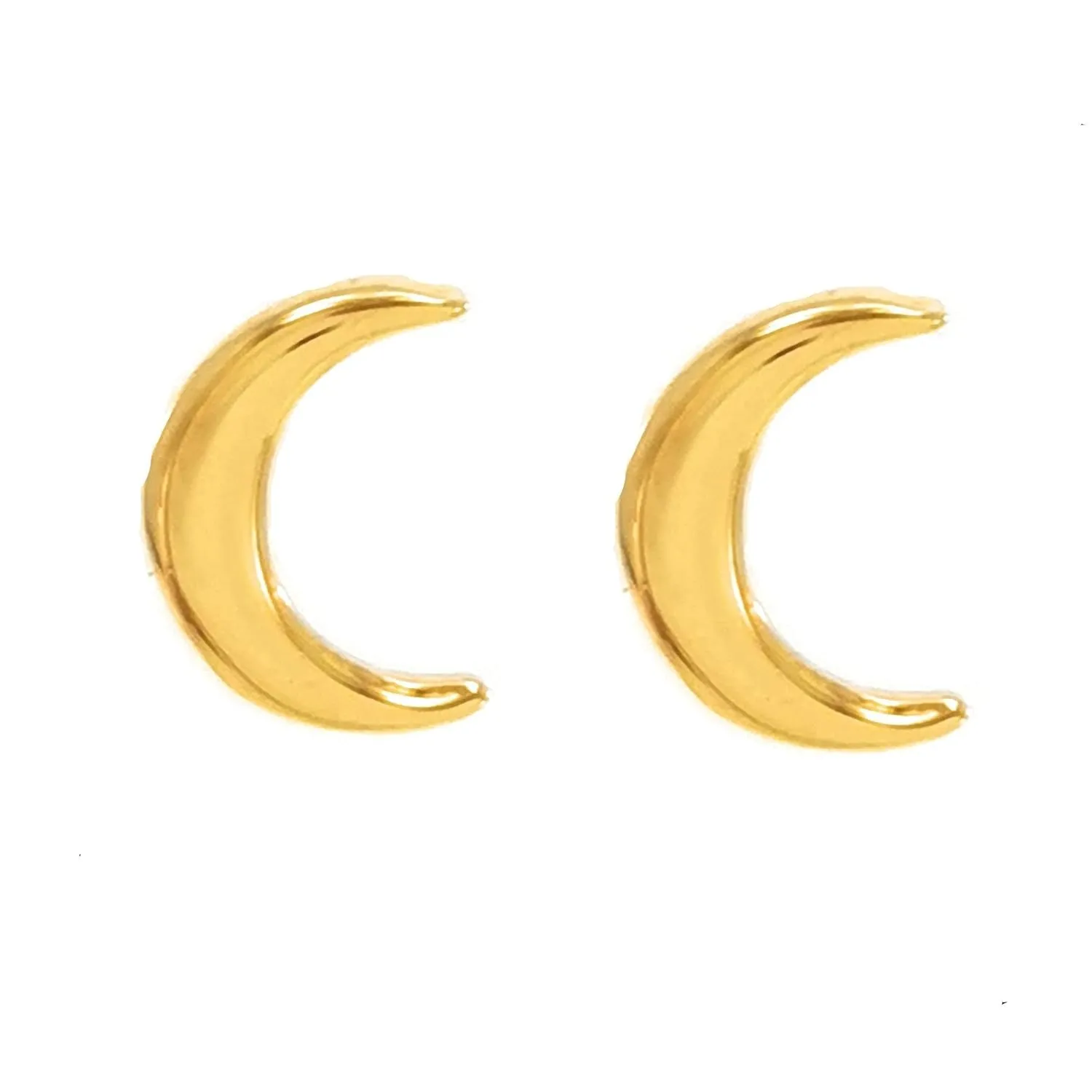 Elegantia Jewelry| Crescent Moon Necklace and Earrings -Moon Necklace and Earrings -Sun Earrings -Mini Tiny Star Stud Earrings -Premium Quality Gold Plated (Moon, Earrings)