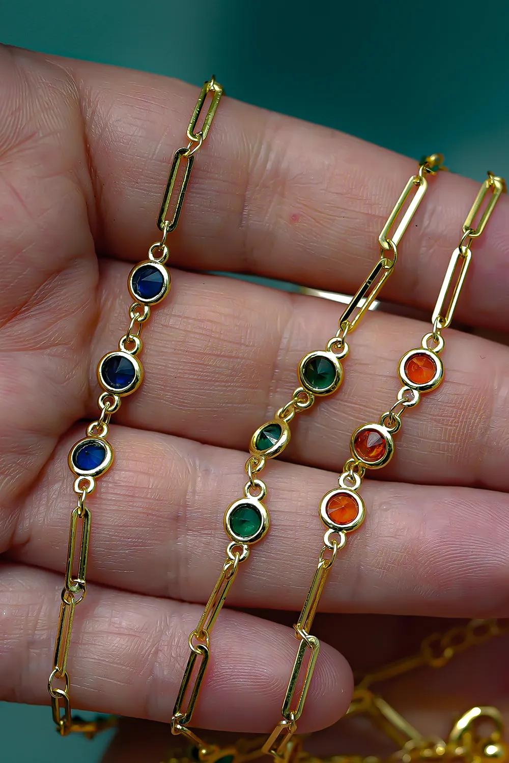 Emerald Whisper Anklet - Green Zirconia