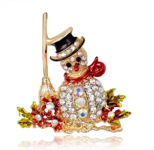 Fesciory Christmas Brooch Pins for Women, Multi-Colored Rhinestone Crystal Enamel Christmas Jewelry Gift for Girls