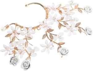 Floral Ear Cuff Earring Earring Cuffs for Women Pearls and Crystals Perfect for Special Events and Parties