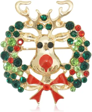 Flower Leaf Wreath Brooch for Women Girls Flower Pearl Breastpin Jewelry Gift